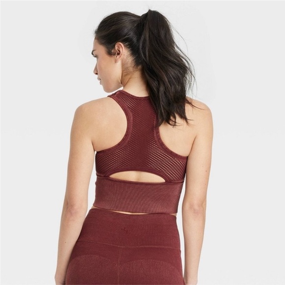 Women's Seamless Mesh Back Tank Bra - JoyLab™ Brown XS new - Picture 1 of 5